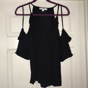 Black cold shoulder shirt